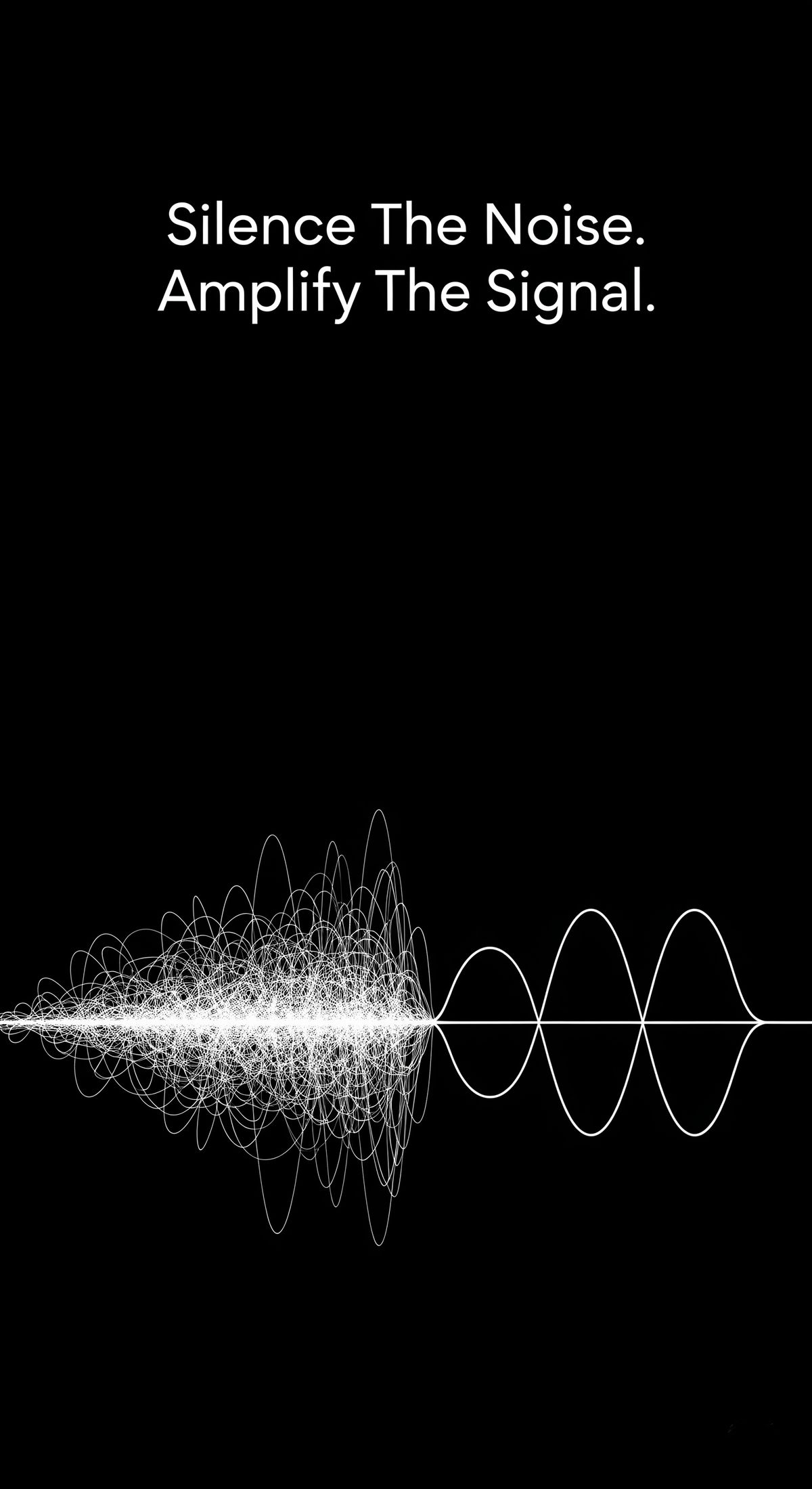 Silence the noise. Amplify the signal.